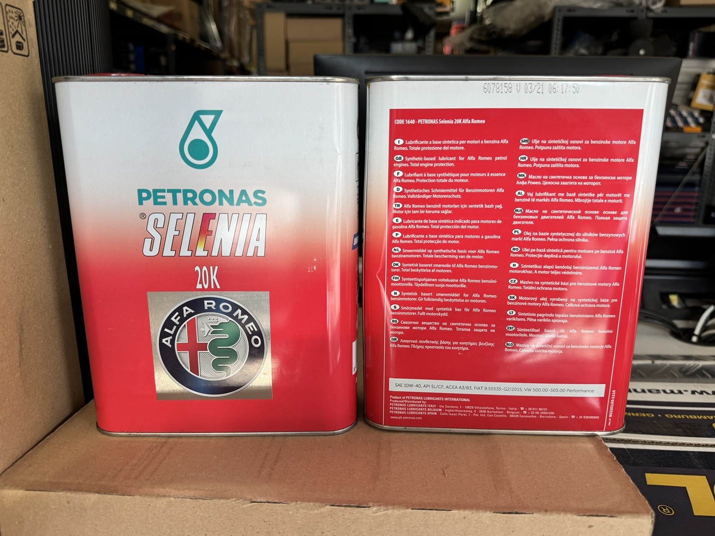 Λαδια 10W-40 2 λιτρα SELENIA PETRONAS 20K FIAT LANCIA ALFA ROMEO 70562GC5EU